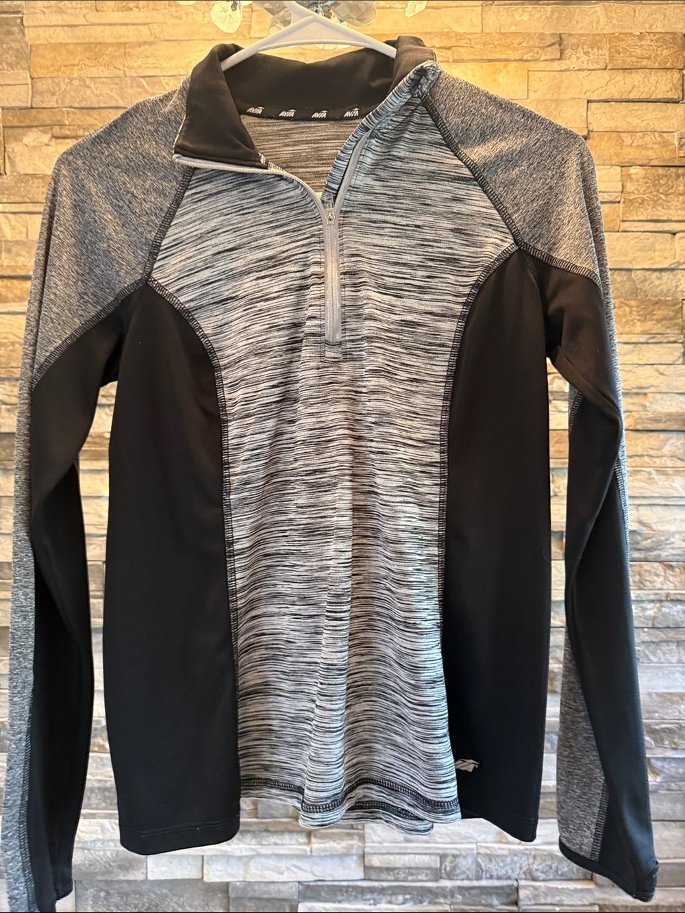 Men's Gray and Black Quarter-Zip Performance Sweater